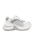 Białe damskie sneakersy ze srebrnymi wstawkami