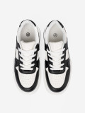 Stylowe czarno-białe sneakersy z grubą podeszwą