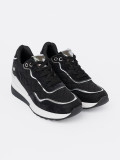 Czarne sneakersy damskie na platformie