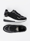 Czarne sneakersy damskie na platformie