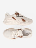 Beżowe sneakersy damskie na grubej podeszwie