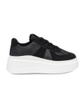 Klasyczne czarne sneakersy na grubej podeszwie