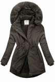 Khaki parka dziecięca z futerkiem