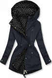 Granatowa parka w kropki