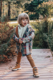 Trekkingowe buty z ekoskóry na rzepy, żółte