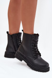Czarne ocieplane botki workery na zamek