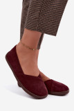 Baleriny barefoot z naturalnego zamszu bordowe