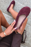 Baleriny barefoot z naturalnego zamszu bordowe