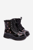 Lakierowane ocieplane botki w serduszka