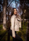 Czerwona motocyklowa ramoneska