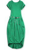 Zielona midi sukienka w stylu basic