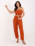 Pomarańczowy kombinezon z paskiem RUE PARIS