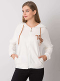Ecru rozpinana bluza z kapturem