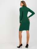 Ciemnozielona dzianinowa sukienka dopasowana z wiskozą