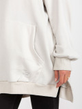 Jasnoszara długa oversize bluza z kapturem MAYFLIES