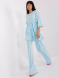 Jasnoniebieski komplet casualowy z bluzką oversize