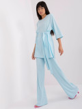 Jasnoniebieski komplet casualowy z bluzką oversize