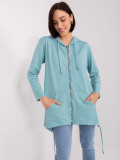 Pistacjowa damska rozpinana bluza