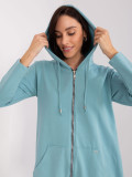 Pistacjowa damska rozpinana bluza