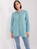 Pistacjowa damska rozpinana bluza