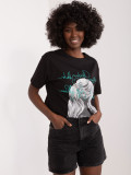 Stylowe czarne t-shirt z nadrukiem