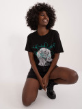 Stylowe czarne t-shirt z nadrukiem