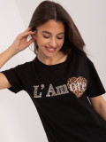 Stylowe czarne t-shirt z aplikacją