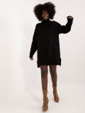 Elegancka czarna mini sukienka z długim rękawem