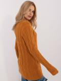 Sweter-AT-SW-2343.88-ciemny żółty