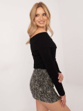 Elegancki czarny sweter z długim rękawem