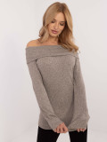 Elegancki beżowy sweter z długim rękawem