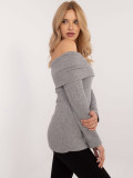 Elegancki szary sweter z długim rękawem