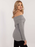 Elegancki szary sweter z długim rękawem