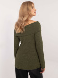 Elegancki khaki sweter z długim rękawem