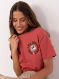 Koralowe T-shirt z krótkim rękawem