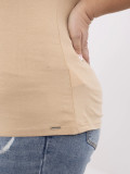 Stylowe t-shirt w kolorze camel