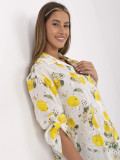 Elegancka ecru koszula z 3/4 rękawem