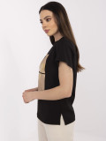 Stylowe czarne t-shirt z aplikacją