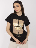 Stylowe czarne t-shirt z aplikacją