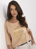 Stylowa bluzka w kolorze camel