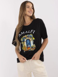 Stylowe czarne t-shirt z nadrukiem