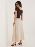Beżowa spódnica midi z wiązaniem