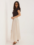 Beżowa spódnica midi z wiązaniem