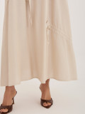 Beżowa spódnica midi z wiązaniem
