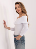 Biała bluzka hiszpanka z rękawem 3/4