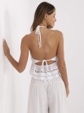 Biały boho top z koronkowym wzorem