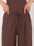 Brązowe spodnie palazzo z wiskozy