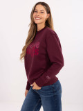 Stylowa bordowa bluza z haftem