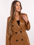 Stylowa marynarka camel z podszewką i dwurzędowym zapięciem