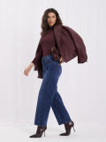 Ciemnoniebieskie mom jeans z wysokim stanem